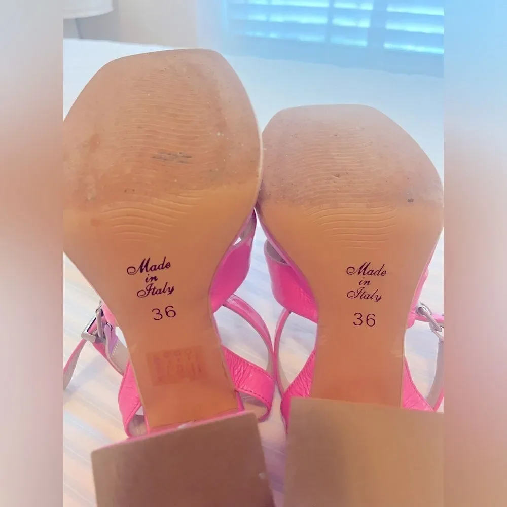 Women's Simple Platform Chunky Heel Sandal in Cosmic Pink! NWOT Size 36 (6)
